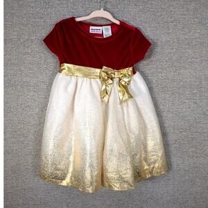 Blueberi Boulevard Baby Beri Red Velvet Holiday Dress Size 2T